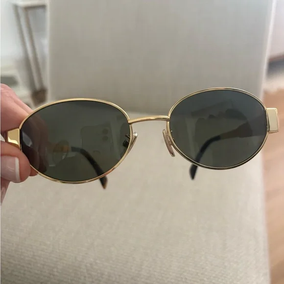 Celine Gold Oval Sunglasses Like New - Picture 7 of 16